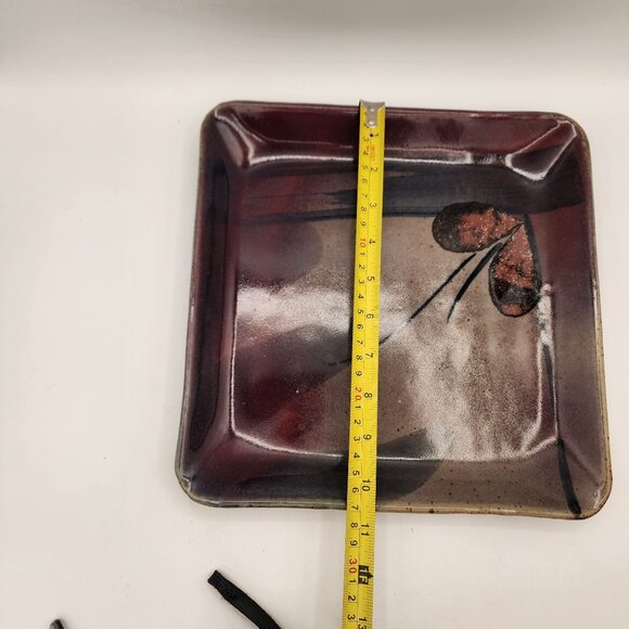 Vintage Signed John Freimarck Pottery Glazed Stoneware Platter Fall Entertaining - Picture 5 of 6